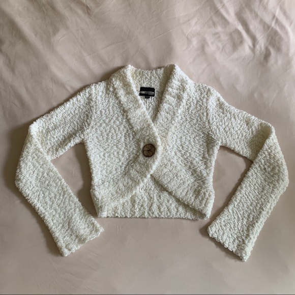 Costa Blanca Y2K Vintage Crop Cardi - Picture 2 of 4